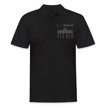 I Love Berlin ASCII - Men's Polo Shirt - black - Front - Kai (181cm)