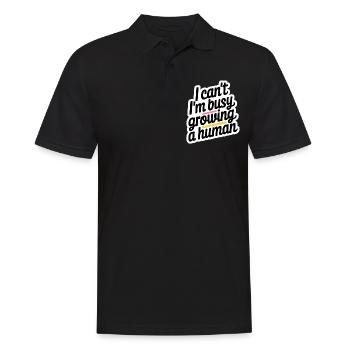 I Can't I'm Busy Growing A Human 12 - Männer Poloshirt - Schwarz - Vorne - Kai (181cm)
