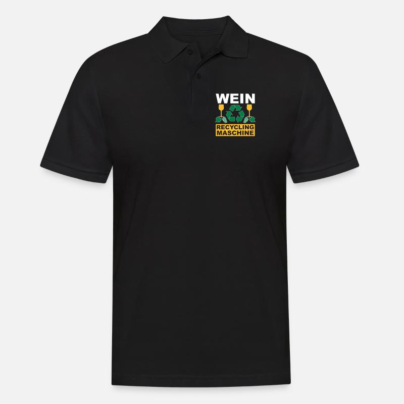 Wein - Männer Poloshirt - Schwarz