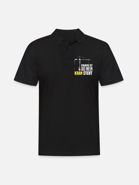 Kran Kranführer - Männer Poloshirt - Schwarz