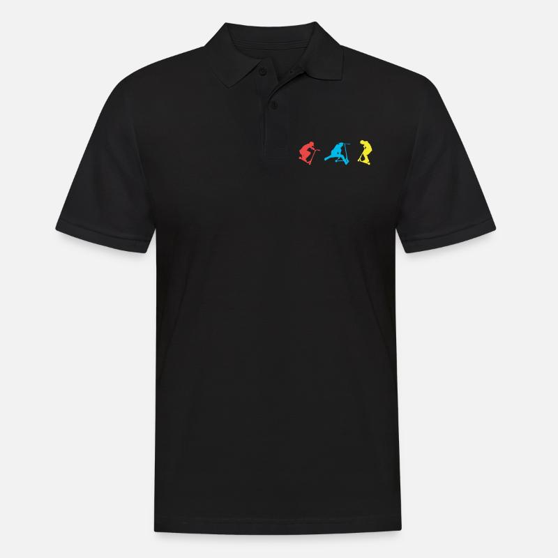 Tretroller - Männer Poloshirt - Schwarz