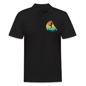 Bouldern Sportlerin - Männer Poloshirt - Schwarz - Vorne - Kai (181cm)