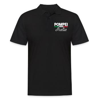 Pompeii Italia Italienische Flagge Geographie - Männer Poloshirt - Schwarz - Vorne - Kai (181cm)