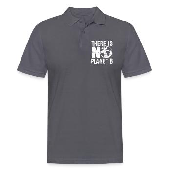 Pas de planète B Changement climatique Réchauffement - Polo Homme - charbon - Devant - Nico (186cm)
