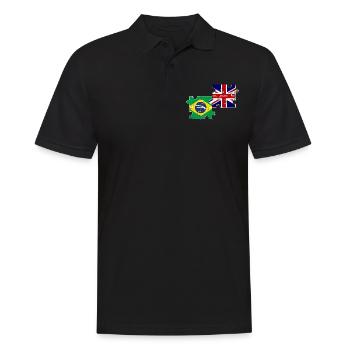 Brésil Grande-Bretagne Drapeau Brésilien Britannique - Polo Homme - noir - Devant - Kai (181cm)