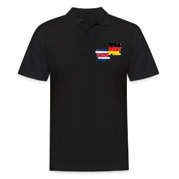Costa Rica Deutschland Flagge - Männer Poloshirt - Schwarz - Vorne - Kai (181cm)