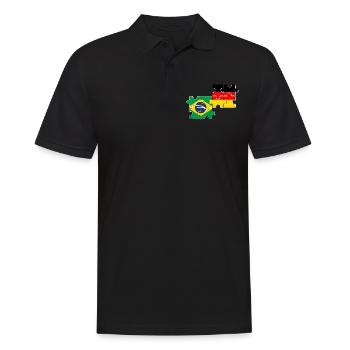 Brasilien Deutschland Flagge Brasilianer Deutscher - Männer Poloshirt - Schwarz - Vorne - Kai (181cm)