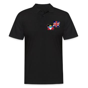 Antigua-et-Barbuda Drapeau de la Grande-Bretagne - Polo Homme - noir - Devant - Kai (181cm)