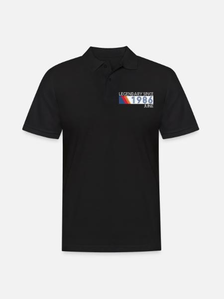 Retro SiFi Legendarisch sinds juni 1986 - Verjaardag - Mannen poloshirt - zwart
