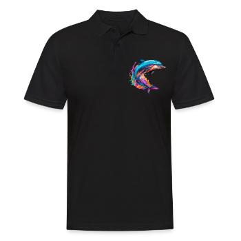 Delfin Kunst für einen Biologe Delphinliebhaber - Männer Poloshirt - Schwarz - Vorne - Kai (181cm)