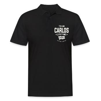 Membre à vie de l’équipe Carlos Drôle de prénom Carlos - Polo Homme - noir - Devant - Kai (181cm)