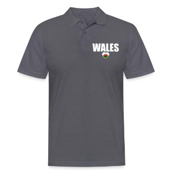 Wales Walisische Flagge Waliser - Männer Poloshirt - Anthrazit - Vorne - Nico (186cm)