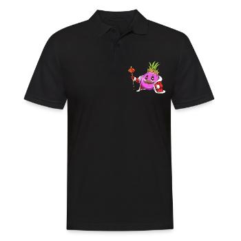 Zwiebel Krone Zepter King - Männer Poloshirt - Schwarz - Vorne - Kai (181cm)