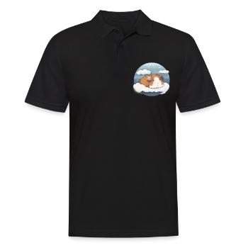 Niedliches Schlafendes Meerschweinchen - Männer Poloshirt - Schwarz - Vorne - Kai (181cm)