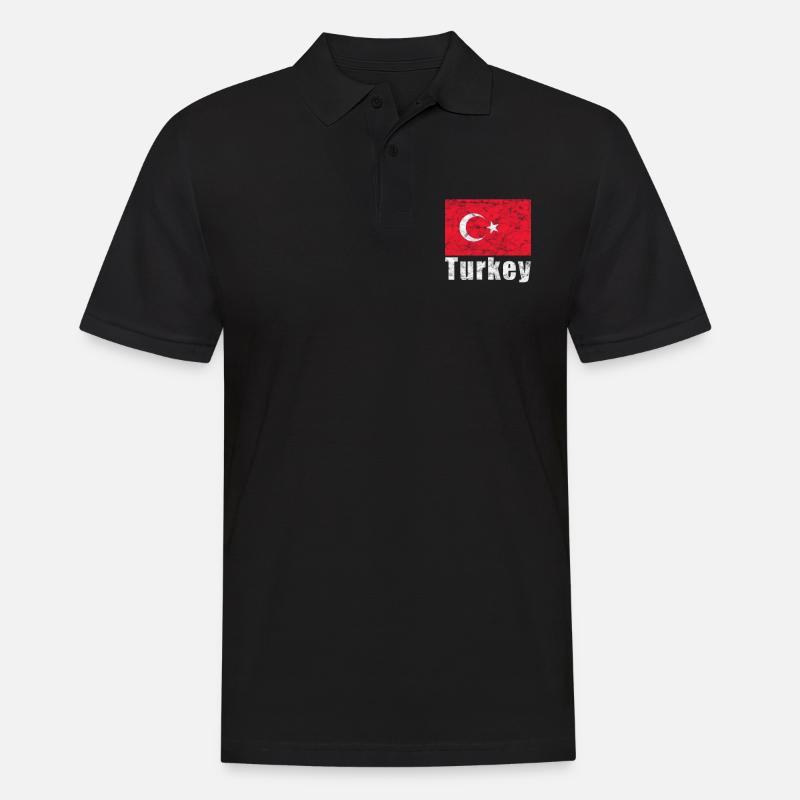 Tyrkisk flag - Herre poloshirt - sort