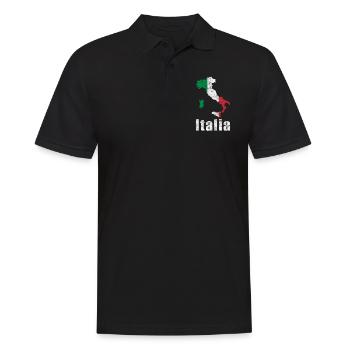 Italien Karte Flagge Italia Vintage - Männer Poloshirt - Schwarz - Vorne - Kai (181cm)