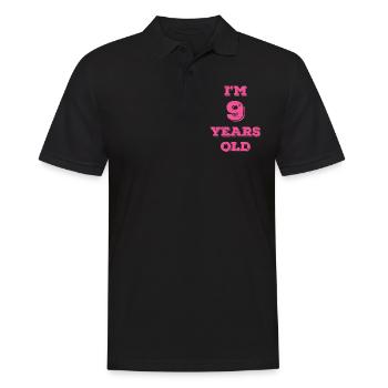 Funny Birthday I'm 9 Years Old - Men's Polo Shirt - black - Front - Kai (181cm)