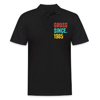 Drôle d’anniversaire brut depuis 1985 - Polo Homme - noir - Devant - Kai (181cm)