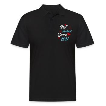 Bester Ehemann seit 2021 Hochzeit - Männer Poloshirt - Schwarz - Vorne - Kai (181cm)