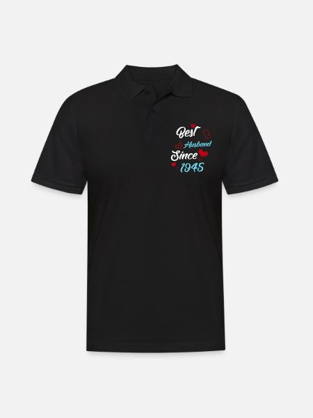 Best Husband Since 1945 Wedding - Men's Polo Shirt - black