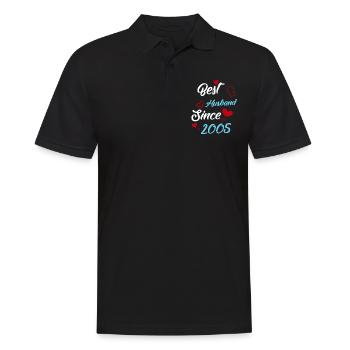 Bester Ehemann seit 2005 Hochzeit - Männer Poloshirt - Schwarz - Vorne - Kai (181cm)