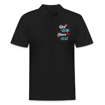 Anniversary Best Wife Since 1932 Wedding - Men's Polo Shirt - black - Front - Kai (181cm)