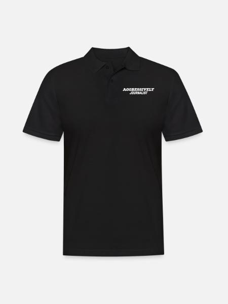 aggressively journalist - Men's Polo Shirt - black