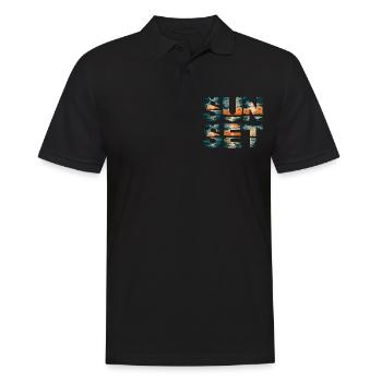 Strand Sunset Beach Sonnenuntergang Meer - Männer Poloshirt - Schwarz - Vorne - Kai (181cm)