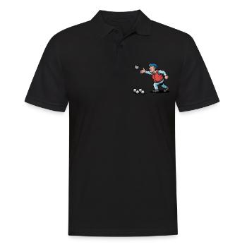 Franzose spielt Petanque für einen Petanque - Männer Poloshirt - Schwarz - Vorne - Kai (181cm)