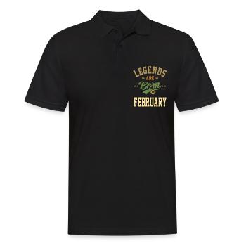 Légendes sont nés en Février Anniversaire Design - Polo Homme - noir - Devant - Kai (181cm)