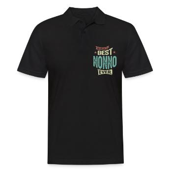 Mens Best Nonno Ever Funny Dad / Opa - Männer Poloshirt - Schwarz - Vorne - Kai (181cm)