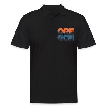 Oregon Portland Amerika Bundesstaat für Oregon - Männer Poloshirt - Schwarz - Vorne - Kai (181cm)