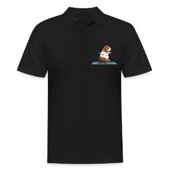 Yoga Meerscheinchen Yogaübung Stretching Dehnen - Männer Poloshirt - Schwarz - Vorne - Kai (181cm)