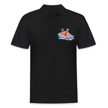 Strand Pool Flamingo Cocktail Baden - Männer Poloshirt - Schwarz - Vorne - Kai (181cm)