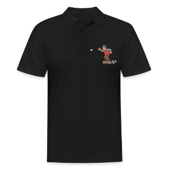 Franzose spielt Petanque für einen Petanque - Männer Poloshirt - Schwarz - Vorne - Kai (181cm)