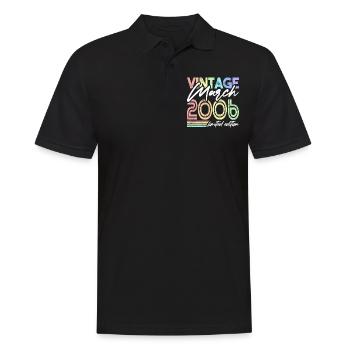 Vintage Mars 2006 Design d’anniversaire pour les femmes - Polo Homme - noir - Devant - Kai (181cm)