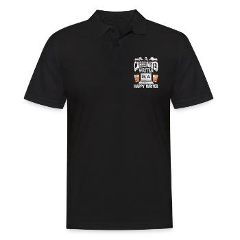 Coffee writer - Men's Polo Shirt - black - Front - Kai (181cm)