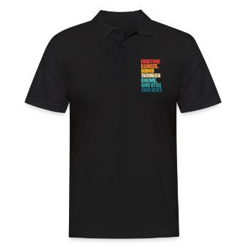 Krebs Krank Krankheit Kampf Geschenk - Männer Poloshirt - Schwarz - Vorne - Kai (181cm)