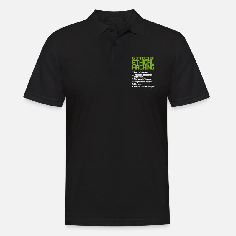 Hacker Coder Computer Hacking Cadeau - Polo Homme - noir