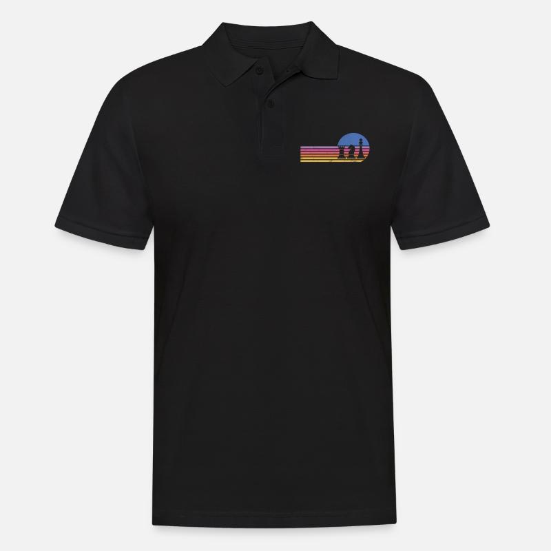 Échecs - Polo Homme - noir