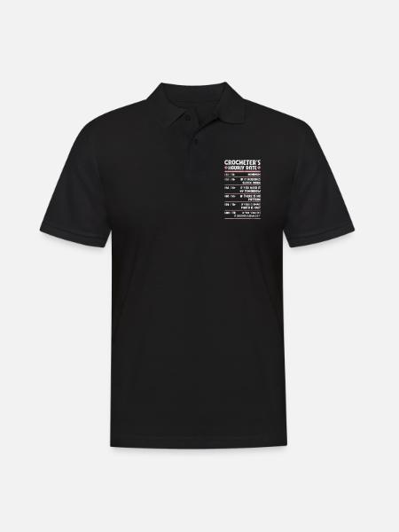 Häkeln Stricken - Männer Poloshirt - Schwarz