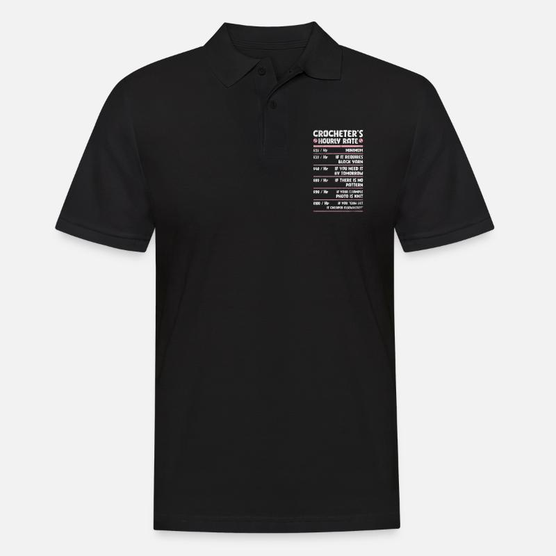 Häkeln Stricken - Männer Poloshirt - Schwarz