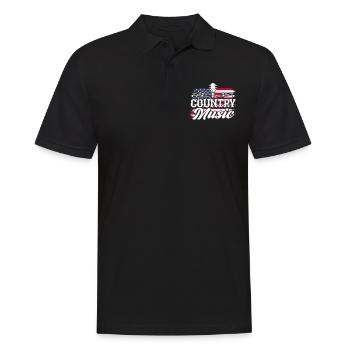 Cadeau de musique country country music - Polo Homme - noir - Devant - Kai (181cm)