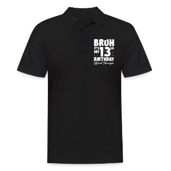 Teenager Teenie Teen Teens Teeny Geschenk - Männer Poloshirt - Schwarz - Vorne - Kai (181cm)