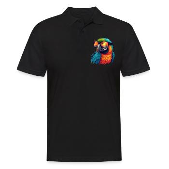 Perroquet avec des lunettes de soleil - Polo Homme - noir - Devant - Kai (181cm)
