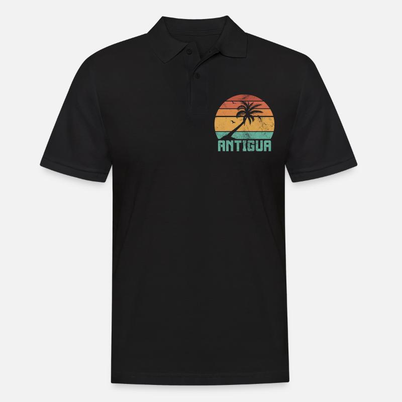Antigua - Männer Poloshirt - Schwarz