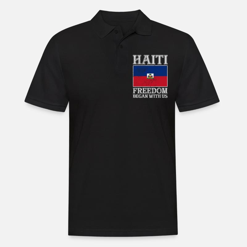 Haiti - Männer Poloshirt - Schwarz