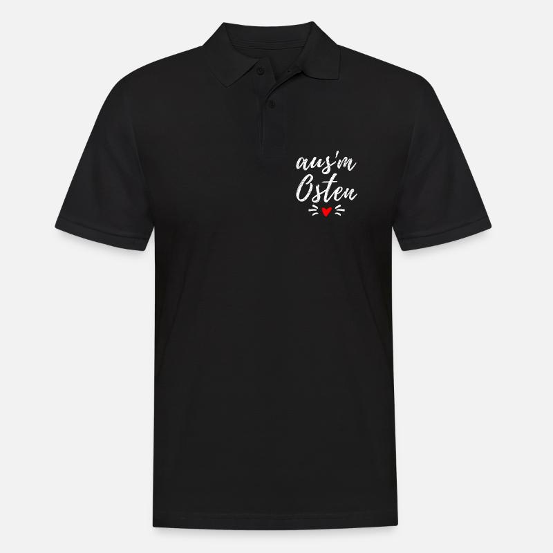 Osten - Ossi - Ost Deutschland - Mauerfall - Männer Poloshirt - Schwarz