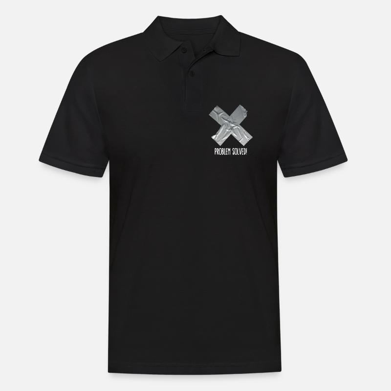 Problem solved (place on black item) - Männer Poloshirt - Schwarz