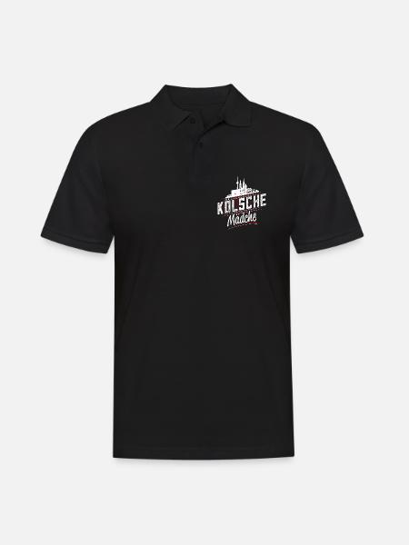 Kölsche Mädche - Kölsches Mädchen - Köln - Männer Poloshirt - Schwarz